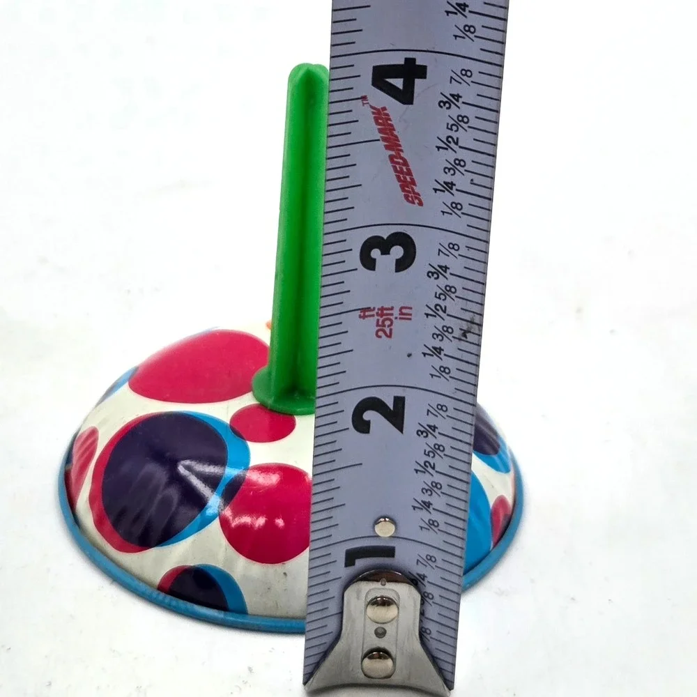 VINTAGE US TOY MFG Noise Maker Party Rattle or Bell Ringer Polka Dot Multicolor
